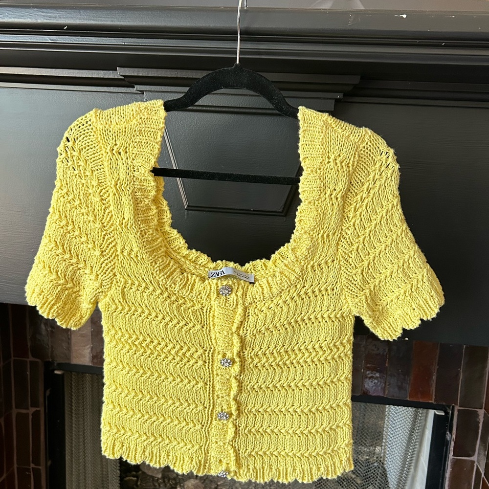 Zara Yellow Knit Top